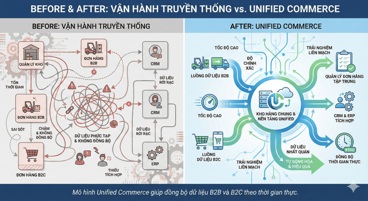 Chiến Lược Kinh Doanh Mỹ Phẩm B2B: Lộ Trình "Kiến Tạo Đế Chế" Từ A-Z 3 giai phap unified commerce quan ly kho hang tap trung
