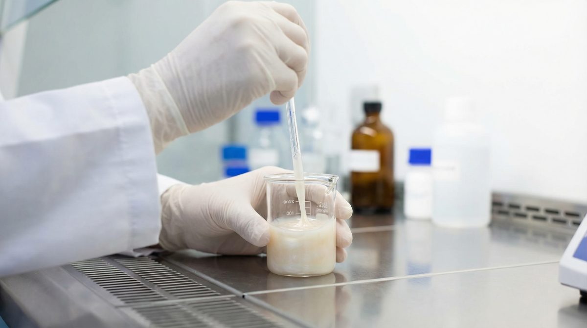 Quy trình gia công mỹ phẩm từ A đến Z | 9 Bước chi tiết 2 Close up of scientist 202604091433